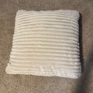 White Textured Throw Pillow